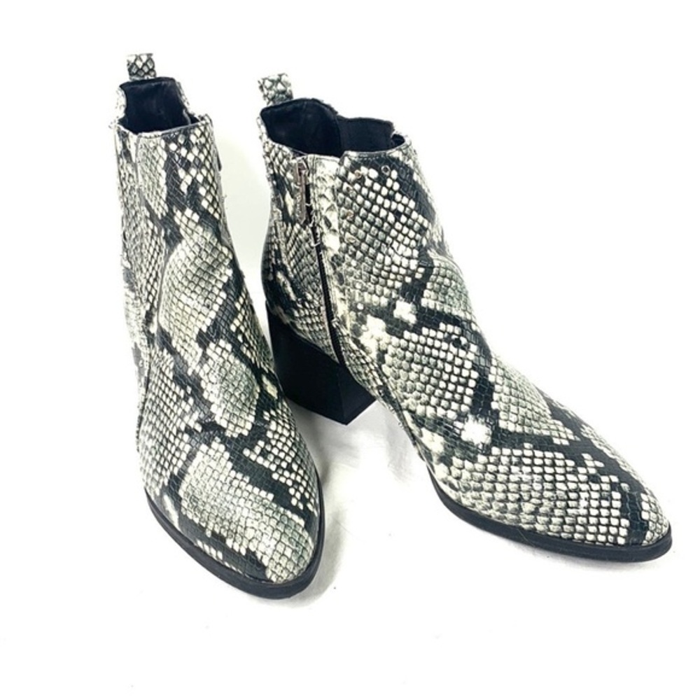 Sam Edelman Circus Jenna Snakeskin Bootie - Grey/Black, Sz9